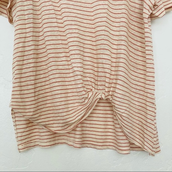 All Saints Large Striped Unique Detail Tee Top Shirt t-shirt - Picture 5 of 7